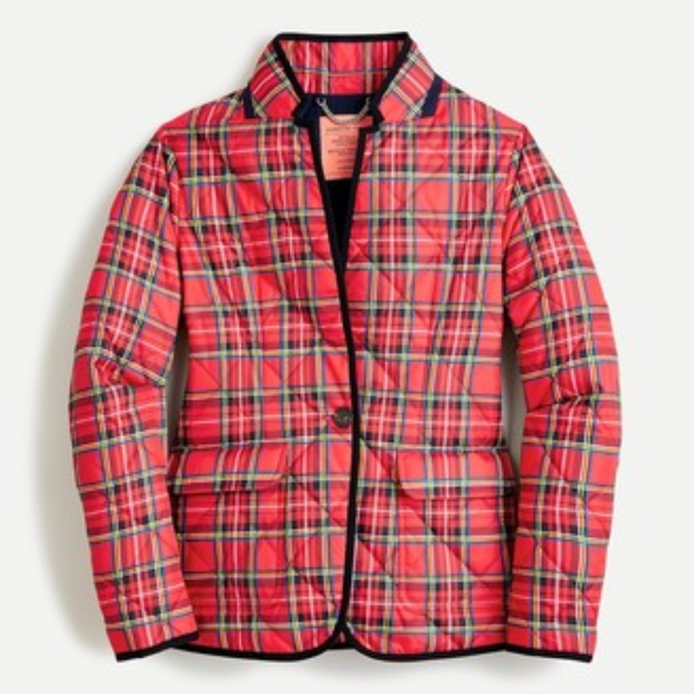 J. Crew Quilted Regent Blazer Jacket Primaloft Insulated Stewart Tartan - NWOT